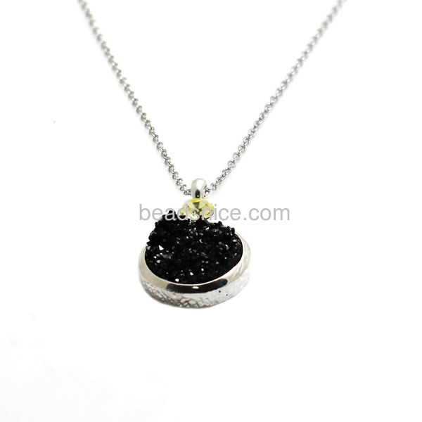 wholesale druzy jewelry druzy nacklace with zinc alloy real gold color plated