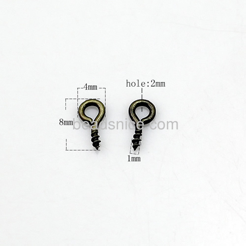 Peg Bail Jewelry Pendant Findings Iron screw design