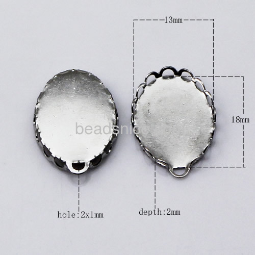 Lace edge pendant setting Jewelry pendant findings brass Nickel-Free Lead-Saf Hand rack plating flat-oval
