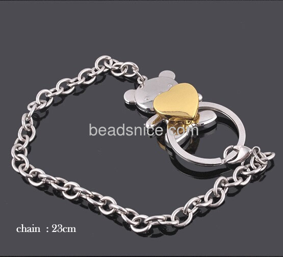 Keychain alloy plated gold Bear High-end exquisite gift Korea Creative Gift Bear