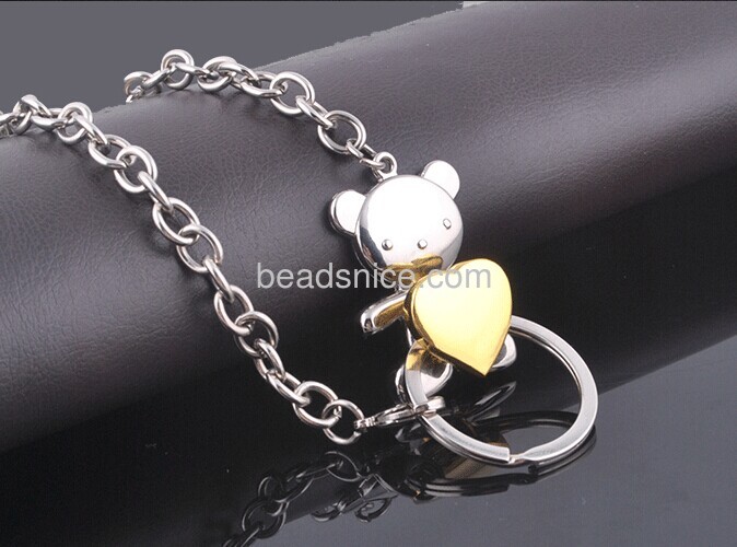 Keychain alloy plated gold Bear High-end exquisite gift Korea Creative Gift Bear