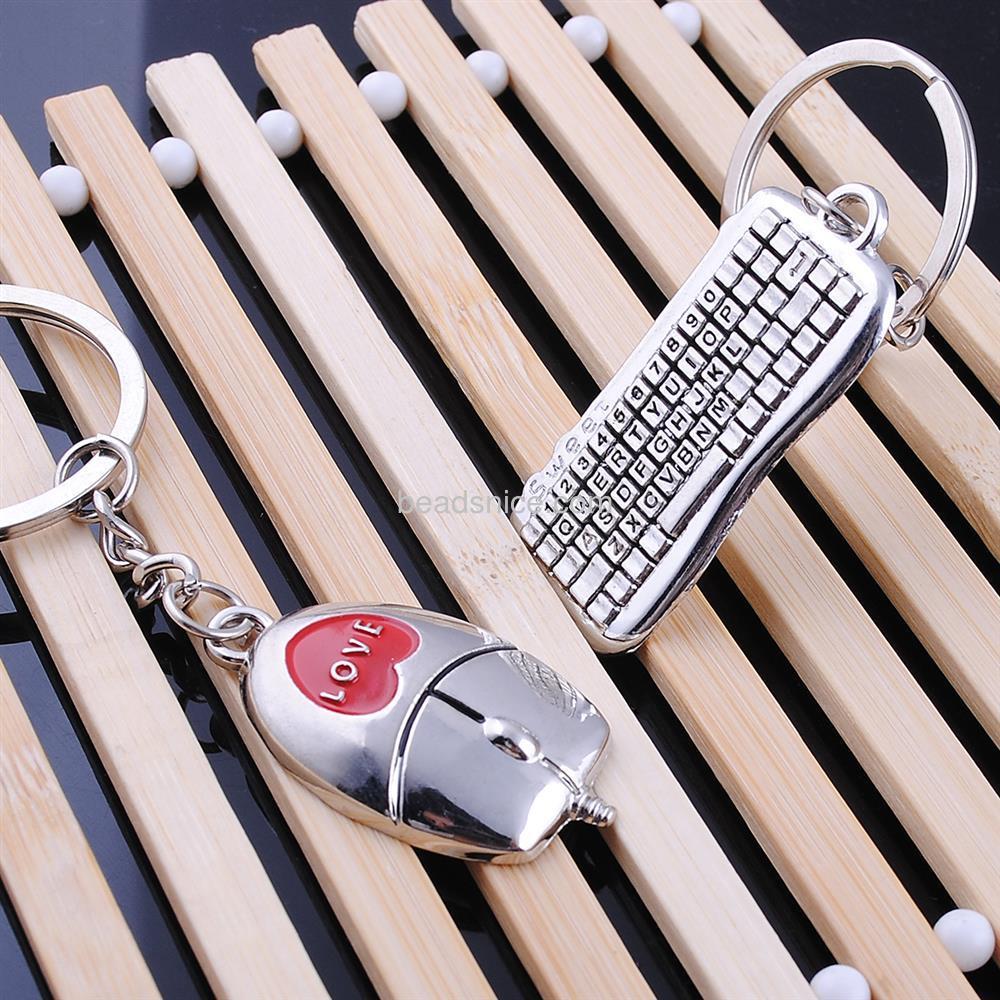 Valentines gift couple mouse and keyboard keychain Christmas gift lettering send girlfriend wholesale jewelry accessory