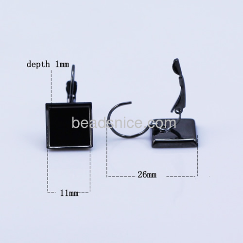 Earring pendant base  Jewelry Earing findings brass square-shaped