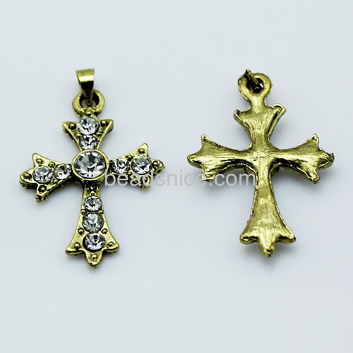 Pendant with rhinestones Jewelry Pendants Zinc Alloy Cross