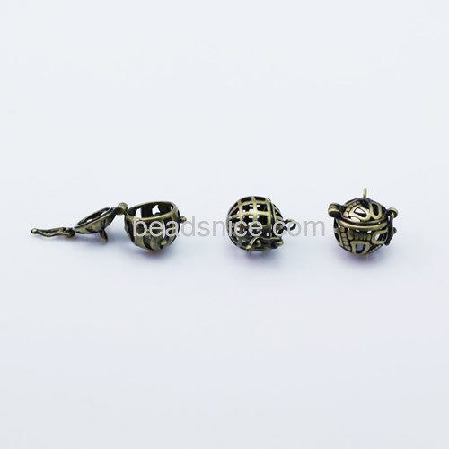 Hollpw Pendant Charm Jewelry pendant findings Brass ball