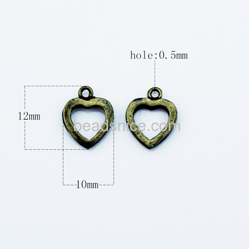 Open Bezel Pendant Blank Jewelry Pendant Findings Brass lead-safe nickel-free Hollow Heart-shaped