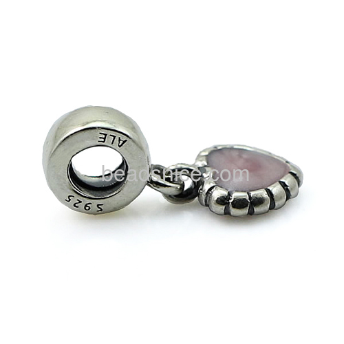 925 solid sterling silver lovly dangle bead fit european charm bracelet