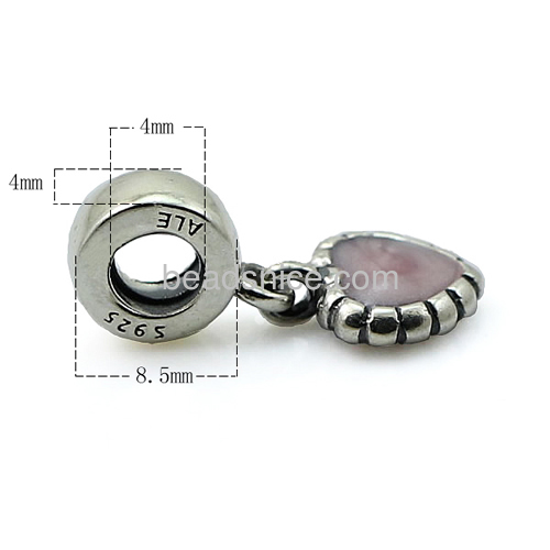 925 solid sterling silver lovly dangle bead fit european charm bracelet