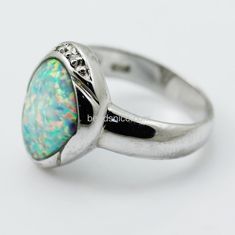 Engagement ring silver ring unique opal ring for lover wholesale fashion rings jewelry findings sterling silver triangular shape