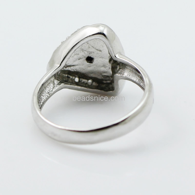 Sterling silver ring gemstone ring charm opal ring wholesale fashionable rings jewelry findings triangle shaped