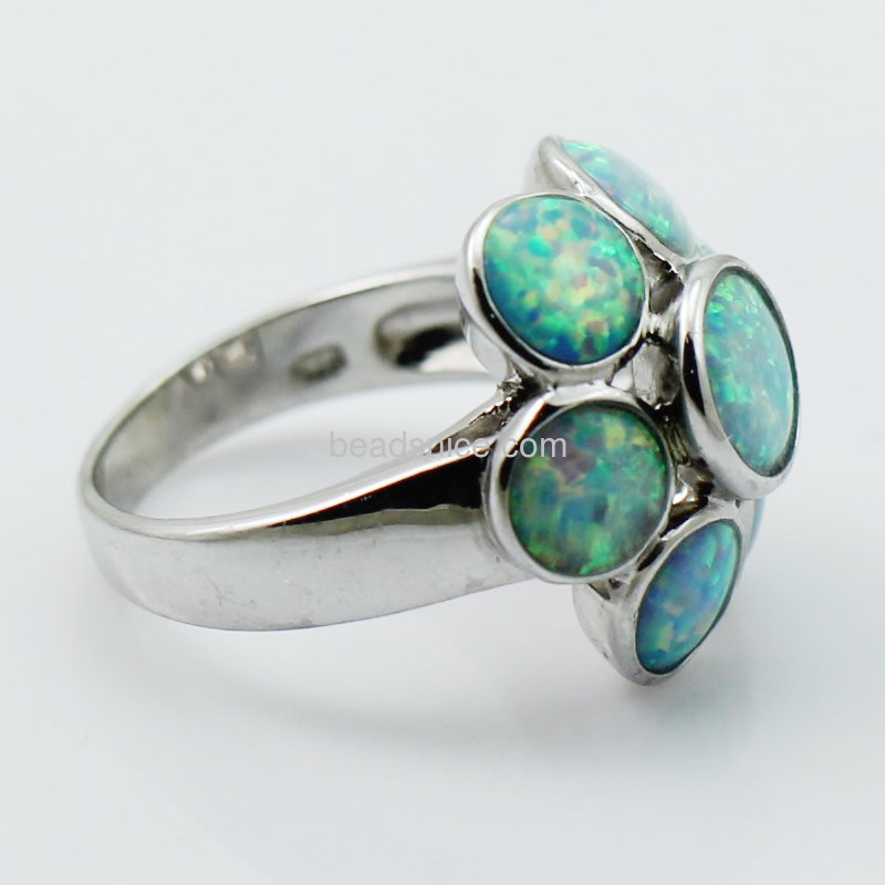 925 silver ring with 6 small opal rings charm stone rings flower shaped ring wholesale fashion rings jewelry findings gift for h