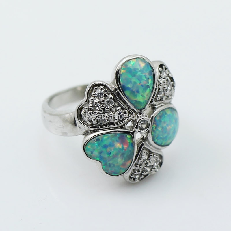 Vintage ring with 3 opal rings oval teardrop and heart shape wholesale jewelry findings sterling silver gift for her