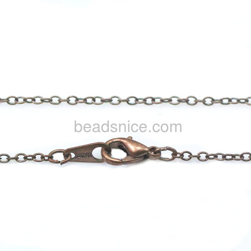 Brass necklace with clasp  clasp 10mm  1mm thick  length 16 inch nickel free lead safe