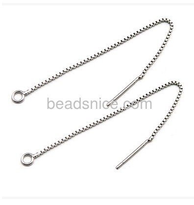 925 Sterling Silver Stud earrings findings Chain Post Earrings