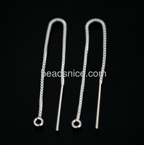 925 Sterling Silver Stud earrings findings Chain Post Earrings
