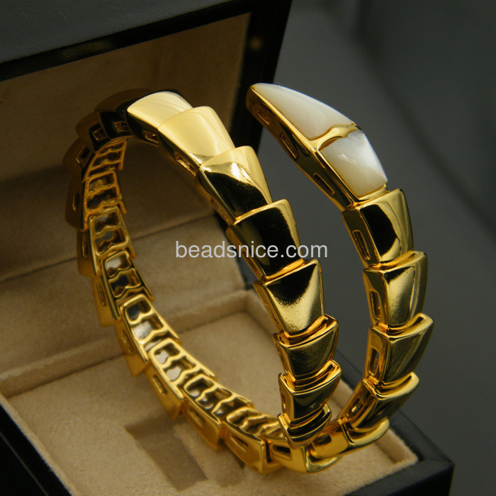 titanium steel bracelet super gas field gold snake bracelets for women agate inlaid shell