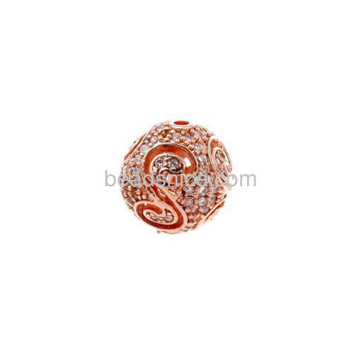 Jewelry accessories wholesale supply of micro- plating really platinum inlay zircon copper ornaments hanging beads