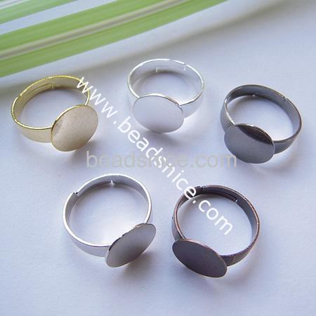 Ring Bases,sterling silver plated,Perfect for Cabochons，base diameter 10MM, brass, inside diameter 17mm,
