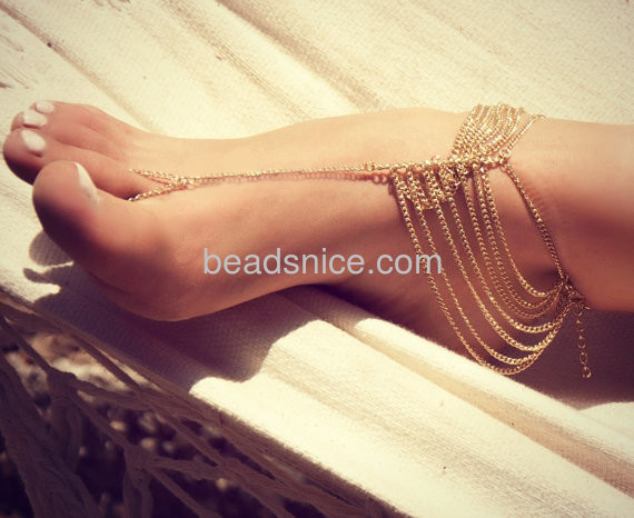 Wild multi foot chain anklet