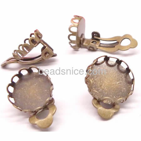 Brass Clip-On Earring Component,Nickel-free,Lead-safe,