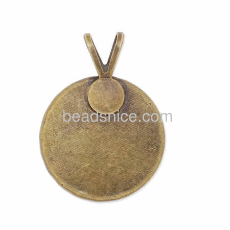 Pendant Blank, Pendant Settings, Brass , lead-safe, nickel-free, Round, Blank with Welded Bail,