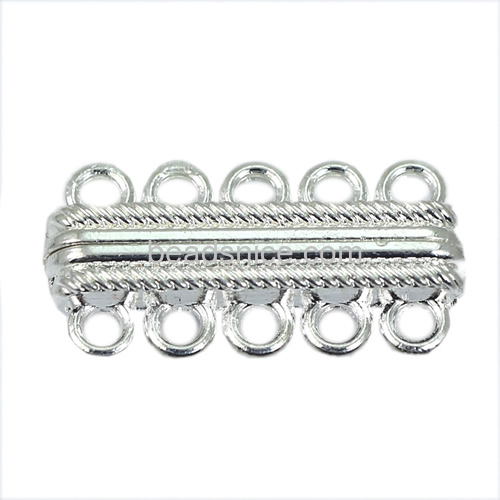 Clasps for necklaces 5 Holes strong magnetic clasp zinc alloy rectangle