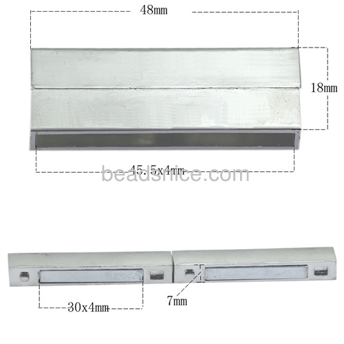 Bracelet clasps wholesale zinc alloy Hand rack plating rectangle