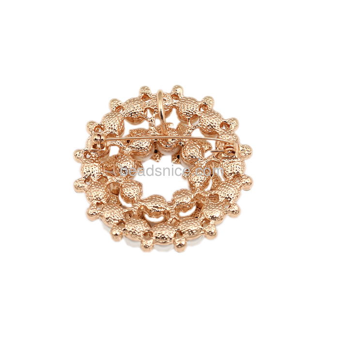 Pearl rhinestone brooch pins beautiful women wedding bouquet flower  wholesale jewelry findings zinc alloy gifts