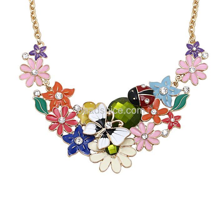 Fashion necklaces 2015 flower cluster statement necklace adjuatable wholesale fashion necklaces for women zinc alloy gifts