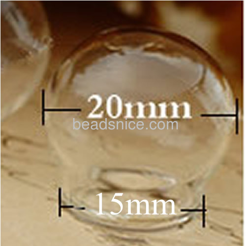 Hollow glass ball for making jewelry hand blown clear glass round balls glass bell cover wholesale glass jewelry accessory DIY