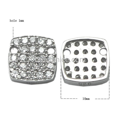 Fashion rhinestones connector metal connectors fit bracelet necklace wholesale jewelry findings sterling silver