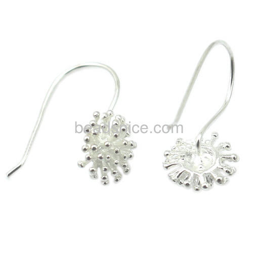 Daily wear earrings flower shaped earrings silver earring hook wholesale jewelry findings sterling silver handmade gifts