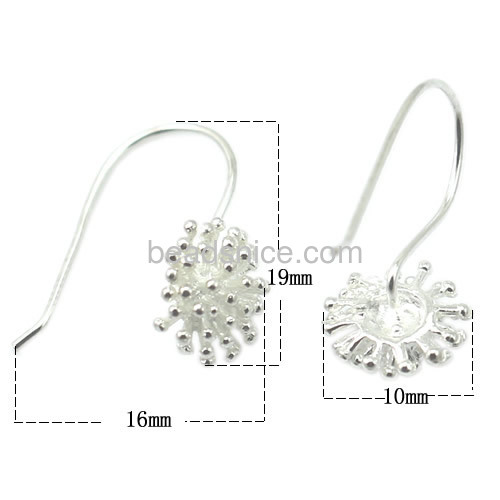 Daily wear earrings flower shaped earrings silver earring hook wholesale jewelry findings sterling silver handmade gifts