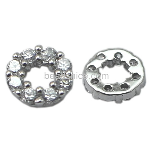 925 sterling silver jewelry wholesale connectors with crystal for jewelry accessories DIY gifts round