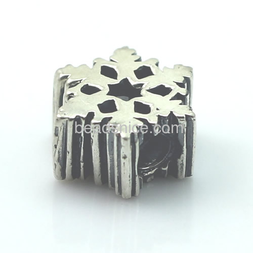 925 sterling silver european beads snowflake shape for women jewelry making
