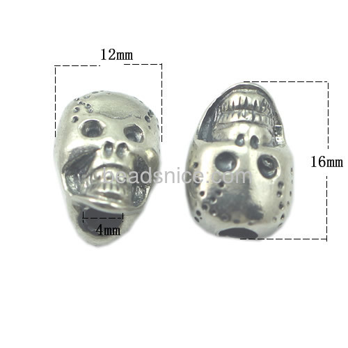 925 sterling silver european beads wholesale charms beads for bracelet making skull shape