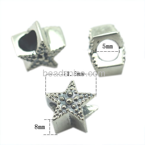 European beads wholesale star beads 925 sterling silver for bracelets making