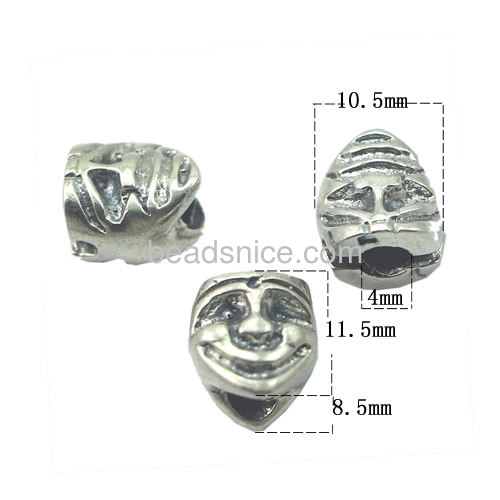 925 sterling silver european beads mask shape for bracelet making