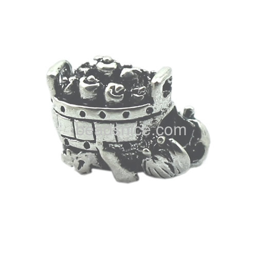 Wholesale european beads sterling silver 925 beads for bracelet making basket shaped