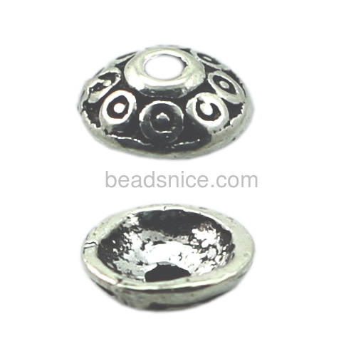 Beads cap 925 sterling silver flower bead end caps wholesale vintage jewelry accessories DIY trendy style round 6x2mm