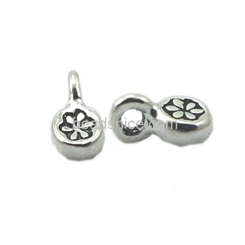 Sterling silver pendant tiny flower pendants charms for girls engraving flower pattern wholesale fashion jewelry findings DIY