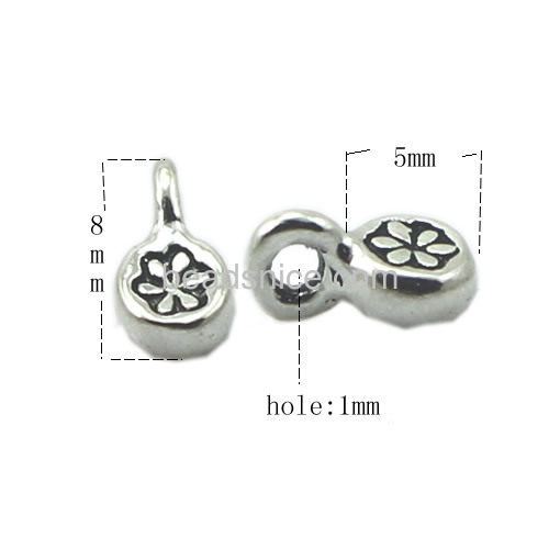 Sterling silver pendant tiny flower pendants charms for girls engraving flower pattern wholesale fashion jewelry findings DIY