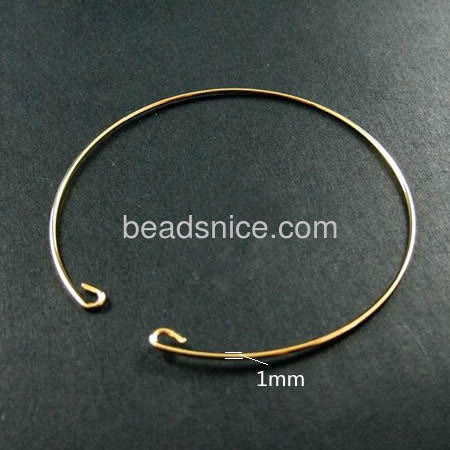 Fashion vintage brass  round bracelets with 1mm