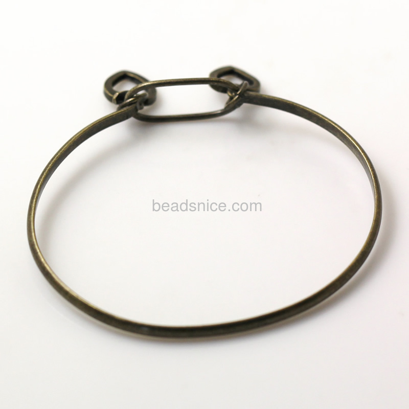 Bracelet, Brass,2mm,7.5inch,pendant:6X15mm,