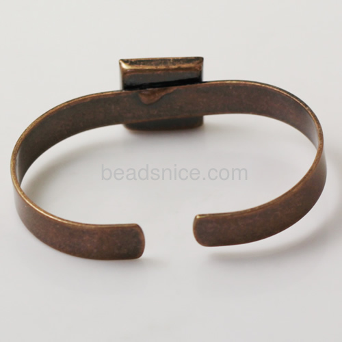 Jewelry Brass Bracelet,Base Diameter:16x16mm,Lead Safe,Nickel Free,