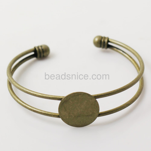 Brass Bracelet Base Nickel-Free,Lead-Safe