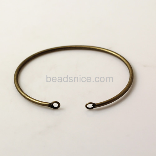 Fashion vintage brass  round bracelets with 2 rings open 20mm