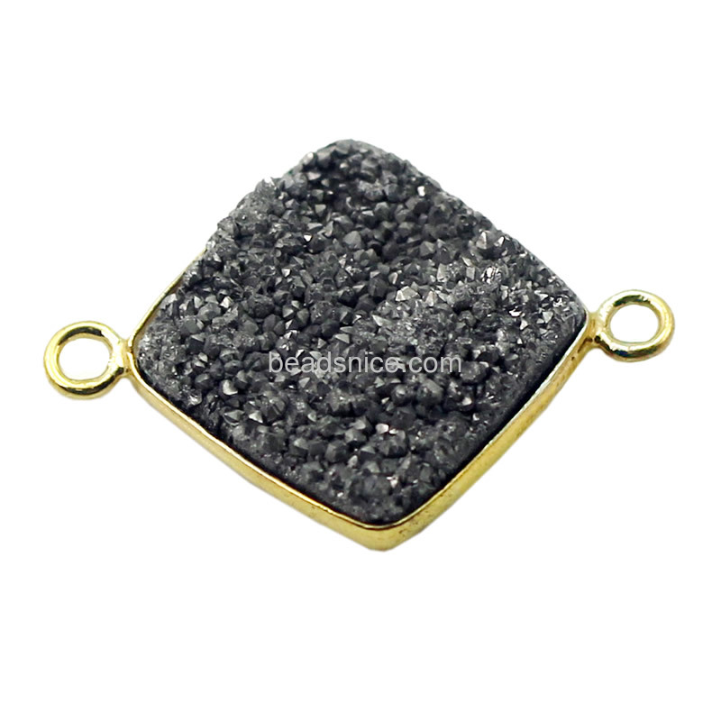 Druzy connector wholesale real 14k gold plated druzy jewelry