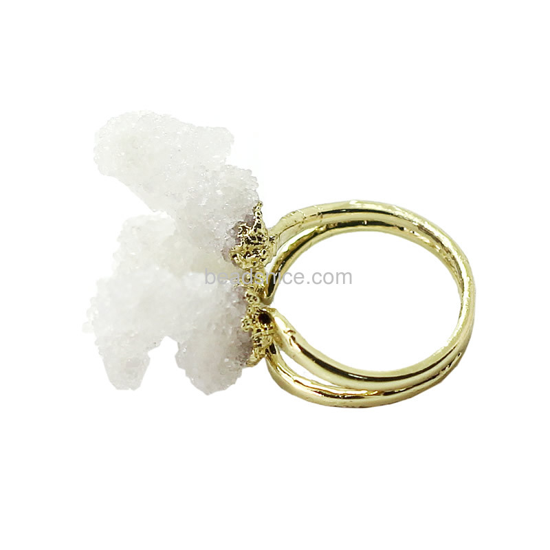 Real gold plated druzy ring with druzy stones wholesale