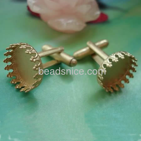 Fashion findings brass cufflinks bezel base